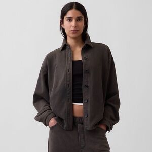 NWOT GAP French Terry Oversized Button-Front Shirt